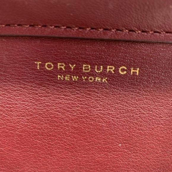 TORY BURCH New York Burgandy Leather Block-T Shoulder Crossbody Handbag - Picture 9 of 16